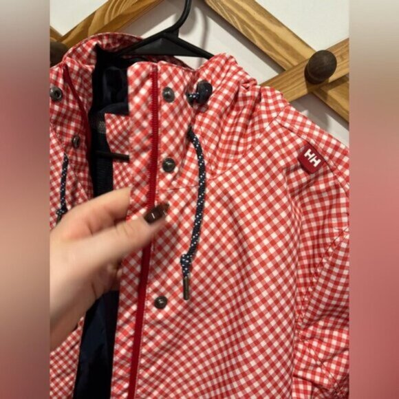 Like new- HALLY HANSEN GINGHAM PRINT - RAIN COAT- Large - Picture 6 of 12